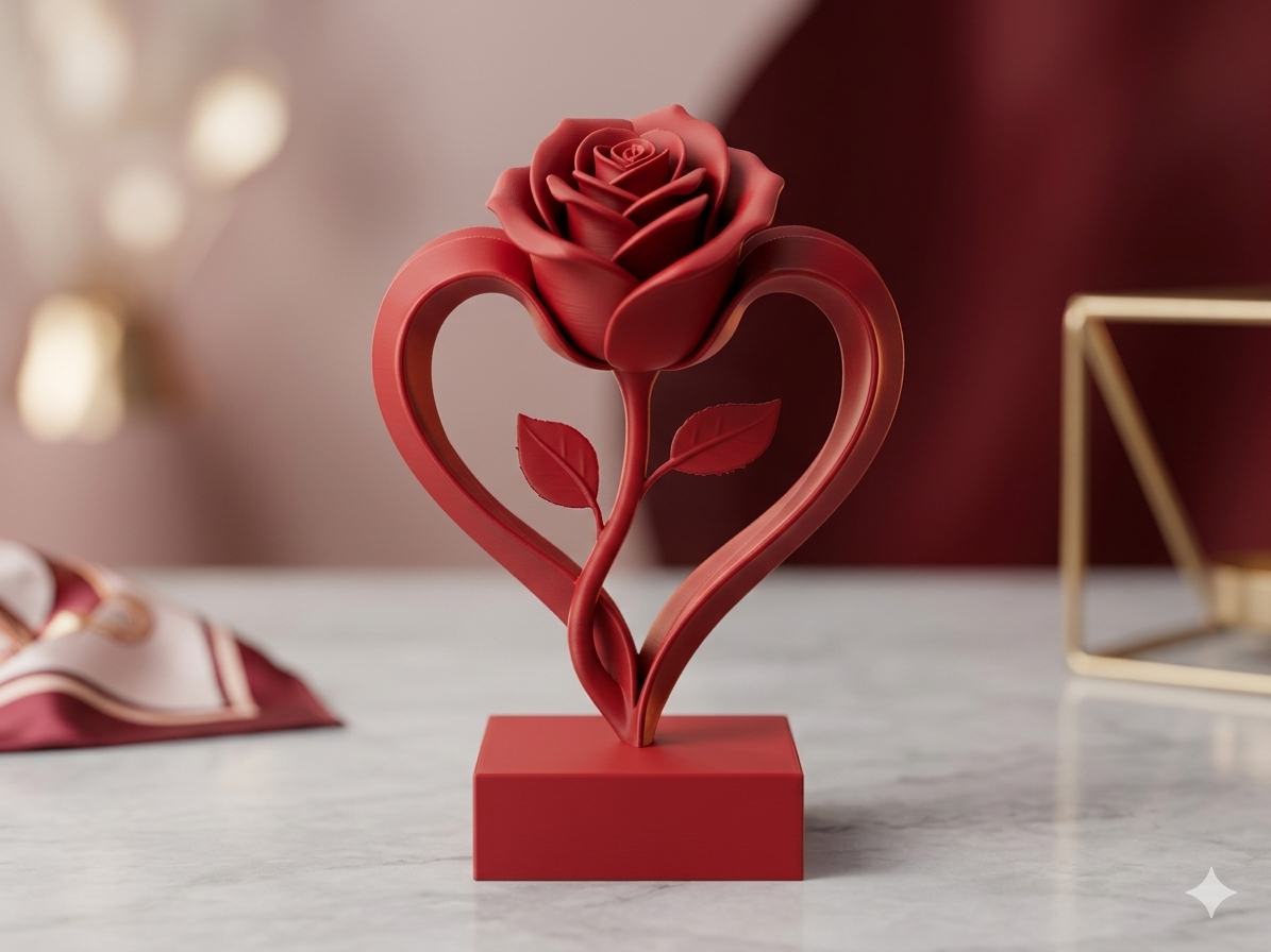 Coração de Rosa Eterna - Presente Inesquecível para o Seu Amor
