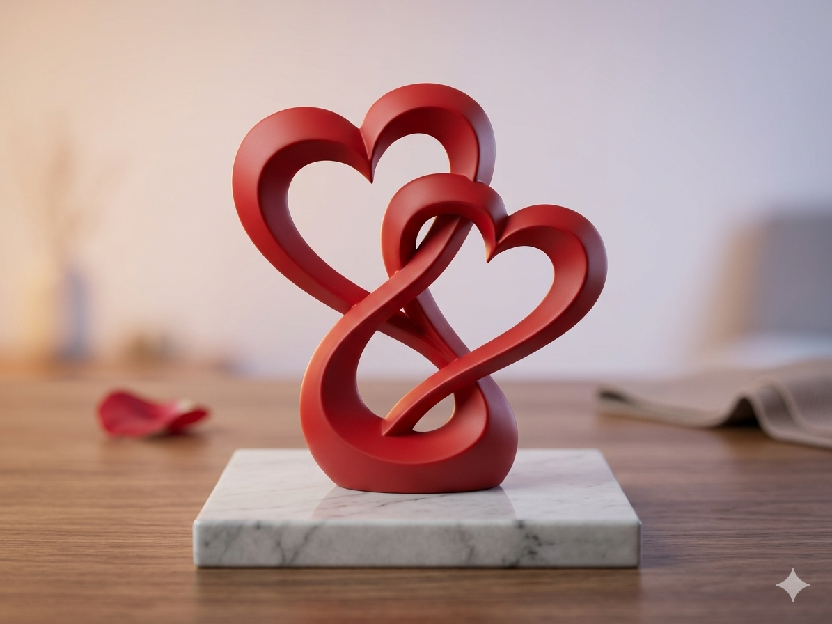 Estátua de Coração Decorativa: Charme e Amor para Seu Ambiente