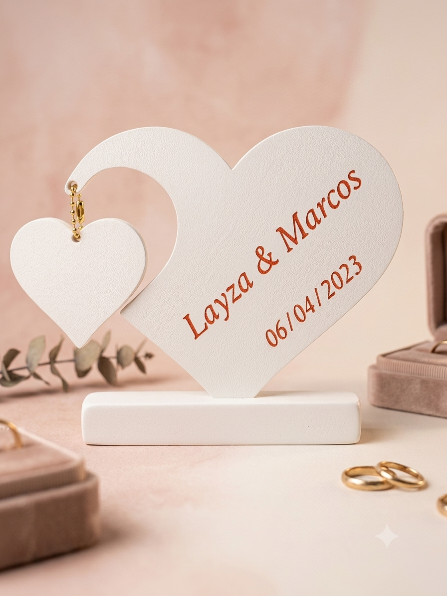 Presente Decorativo Personalizado para Casal com Nomes e Data Memorável